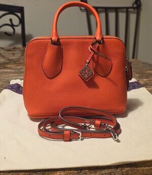 Tory Burch Mini Swing Satchel Lava Orange Leather Crossbody NWOT